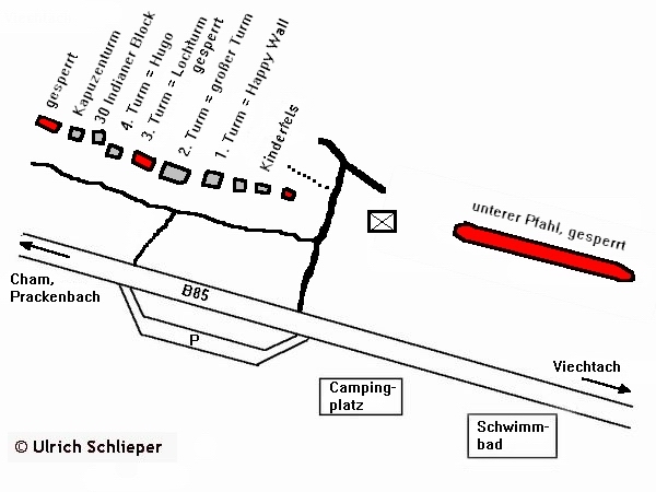 Lageplan Pfahl bei Viechtach
